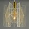 Small Mid-Century Modern Pendant Lamp in Clear Acrylic Glass, Wire and Brass, 1970s, Image 4