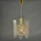 Lámpara colgante Mid-Century pequeña de vidrio acrílico transparente, alambre y latón, años 70, Imagen 2
