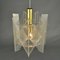 Small Mid-Century Modern Pendant Lamp in Clear Acrylic Glass, Wire and Brass, 1970s 3