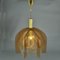 Mid-Century Modern Pendant Lamp in Bronze Acrylic Glass, Wire and Brass, 1970s 2