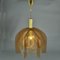 Mid-Century Modern Pendant Lamp in Bronze Acrylic Glass, Wire and Brass, 1970s, Image 2