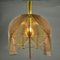 Lámpara colgante Mid-Century moderna de vidrio acrílico de bronce, alambre y latón, años 70, Imagen 4