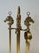 Horse Head Fire Tools in Brass in the style of the Maison Jansen, 1950s, Set of 5, Image 4