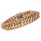 French 18 Karat Rose Gold Chiseled American Mesh Curb Bracelet, 1950s 1