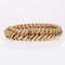 French 18 Karat Rose Gold Chiseled American Mesh Curb Bracelet, 1950s 10