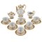 White and Gilded Porcelain Mocha Coffee Service from Meissen, Set of 15, Image 1