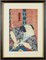 Artista giapponese, attore che interpreta un samurai con una katana, 1800, stampa, cornice, Immagine 1