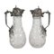 19th Century Cast Crystal Wine Jugs in Superb Bolin Silver, Moscow. Russia, Set of 2 1