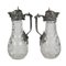 19th Century Cast Crystal Wine Jugs in Superb Bolin Silver, Moscow. Russia, Set of 2 2