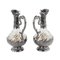 French Glass Wine Jugs in Silver from Frangiere & Laroche, 1880s, Set of 2 5