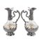 French Glass Wine Jugs in Silver from Frangiere & Laroche, 1880s, Set of 2 4