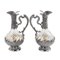 French Glass Wine Jugs in Silver from Frangiere & Laroche, 1880s, Set of 2 1