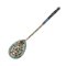 Silver Glass Holder with Spoon Decorated with Cloisonne Enamel, Moscow, 1917, Set of 2 8