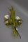 Applique à Deux Lumières Bouquet de Fleurs Vertes et Coquelicots Blancs Toleware, Italie, 1960s 16