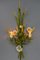 Italian Toleware White Poppy and Wheat Green Floral Bouquet Two-Light Sconce, 1960s 17