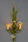 Italian Toleware White Poppy and Wheat Green Floral Bouquet Two-Light Sconce, 1960s 5