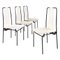 Italian Modern Chairs in White Leather by Adalberto dal Lago for Misura Emme, 1980s, Set of 4 1