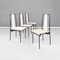 Italian Modern Chairs in White Leather by Adalberto dal Lago for Misura Emme, 1980s, Set of 4 2