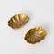 Jaboneras Mid-Century con forma de concha de bronce dorado, Italia, años 50. Juego de 2, Imagen 3