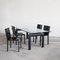 LC6 Dining Table attributed to Le Corbusier for Cassina and Chairs in Black Leather by Matteo Grassi, 1990s, Set of 5 4