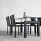 Mesa de comedor LC6 atribuida a Le Corbusier para Cassina y sillas de cuero negro de Matteo Grassi, años 90. Juego de 5, Imagen 5