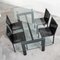 Mesa de comedor LC6 atribuida a Le Corbusier para Cassina y sillas de cuero negro de Matteo Grassi, años 90. Juego de 5, Imagen 8