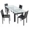 LC6 Dining Table attributed to Le Corbusier for Cassina and Chairs in Black Leather by Matteo Grassi, 1990s, Set of 5 1