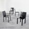 Le Corbusier zugeschriebener LC6 Esstisch für Cassina and Chairs aus schwarzem Leder von Matteo Grassi, 1990er, 5 . Set 15