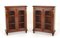 French Side Bookcase Cabinets in Walnut, 1880s, Set of 2 1