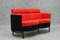 Rotes Vintage 2-Sitzer Sofa 1