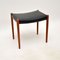 Tabouret Vintage en Teck et Cuir, Danemark attribué à Niels Moller, 1960s 1