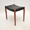 Vintage Danish Teak and Leather Stool attributed to Niels Moller, 1960s 3