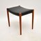 Vintage Danish Teak and Leather Stool attributed to Niels Moller, 1960s, Image 3