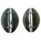 Space Age Italian Glass and Chromed Metal Wall Sconces attributed to Veca, 1970s, Set of 2 1