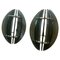 Space Age Italian Glass and Chromed Metal Wall Sconces attributed to Veca, 1970s, Set of 2, Image 2