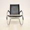 Vintage Italian Steel and Leather Rocking Chair attributed to Fasem, 1970s 2