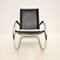 Vintage Italian Steel and Leather Rocking Chair attributed to Fasem, 1970s, Image 2