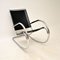 Vintage Italian Steel and Leather Rocking Chair attributed to Fasem, 1970s 1