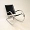 Vintage Italian Steel and Leather Rocking Chair attributed to Fasem, 1970s, Image 1