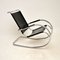 Vintage Italian Steel and Leather Rocking Chair attributed to Fasem, 1970s, Image 3
