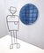 Postmodern Round Blue-Gray Wall Mirror Andromeda by Nanda Vigo, Italy, 1976 3