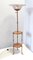 Vintage Brass Telescopic Floor Lamp with Red Travertine Marble Tops, Italy, 1920s 1
