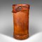 Tall Vintage English Umbrella Stand in Leather, 1930s, Image 3