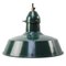 Vintage Industrial French Green Enamel Factory Pendant by Sammode, France, Image 1