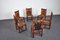 Handgefertigte Vintage Safari Eiche & Leder Stühle, 1970er, 6 . Set 8