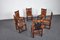 Vintage Handmade Safari Oak & Leather Chairs, Hungary, 1970s, Set of 6 8