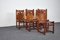 Vintage Handmade Safari Oak & Leather Chairs, Hungary, 1970s, Set of 6 6