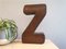 Large Industrial Portuguese Wooden Block Signage Letters M O Z, 1950s, Set of 3 10