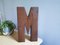 Large Industrial Portuguese Wooden Block Signage Letters M O Z, 1950s, Set of 3 5