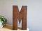 Large Industrial Portuguese Wooden Block Signage Letters M O Z, 1950s, Set of 3 7